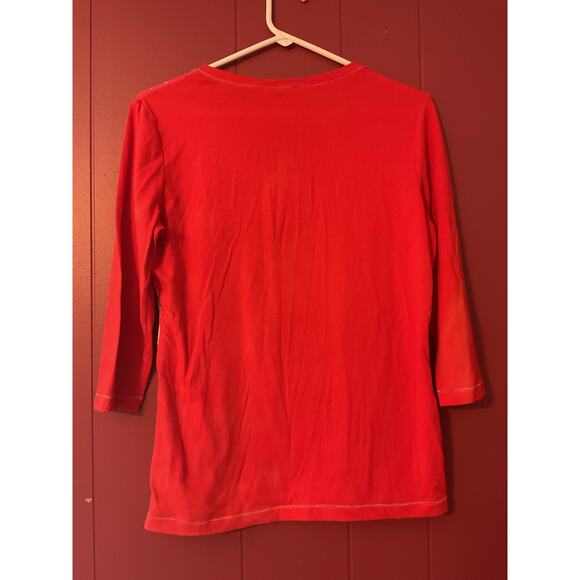 Onque Casual Size Small Sparkly Deer Top - Picture 5 of 9